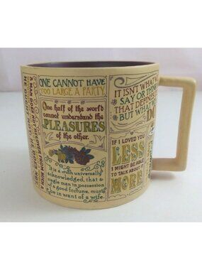 The Unemployed Philosophers Guild Jane Austen Coffee Cup Mug #1826
